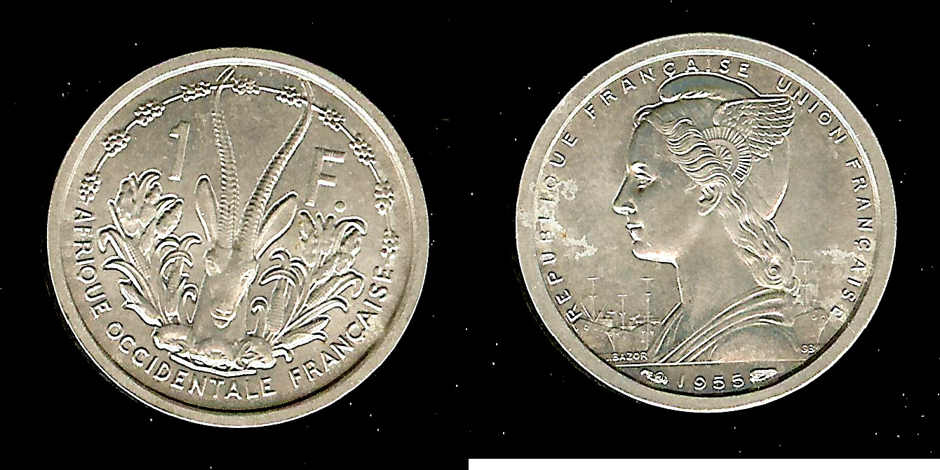 AFRIQUE OCCIDENTALE FRANÇAISE 1 franc 1955 Paris SPL